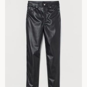 H&M High Waist Ankle Length Faux-Leather Pants